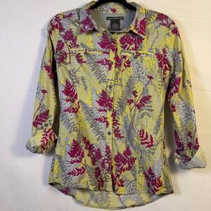 ExOfficio Colorful Button Up Shirt Women’s Size S